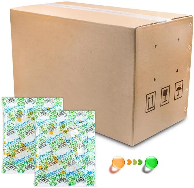 Main image of Silica Gel Packets, 10 Gram Food Safe Desiccant Packs, Orange to Green Indicating- Moisture Absorbers for Storage (10G/750Pcs)