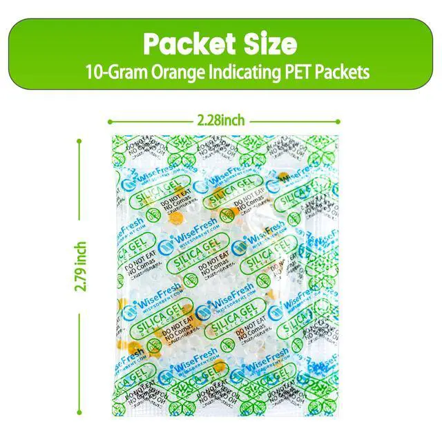 Alt view image 4 of 6 - Silica Gel Packets, 10 Gram Food Safe Desiccant Packs, Orange to Green Indicating- Moisture Absorbers for Storage (10G/750Pcs)