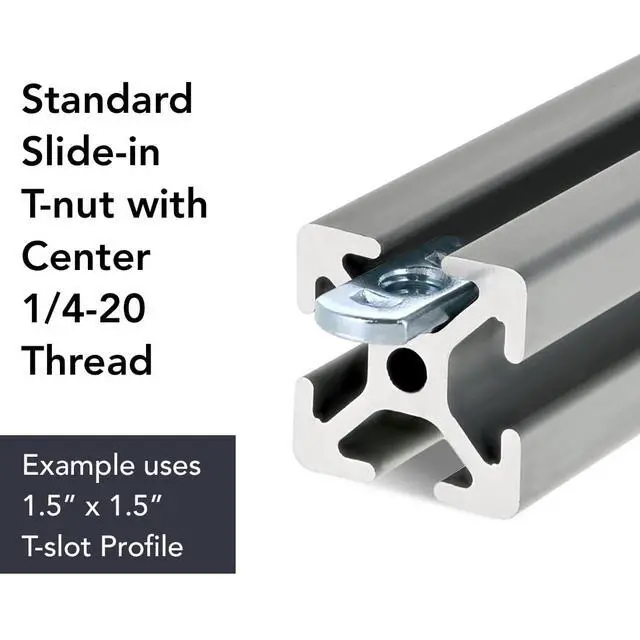 Alt view image 3 of 6 - 3786, 15 Series 1/4-20 Centered Slide in Economy T-Nut Steel (500 Pack)