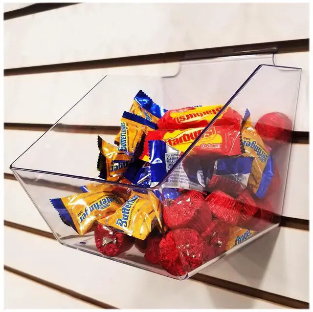 Main image of Clear Slatwall Bins, Small Bin 6" L x 5.5" H x 7.5" D - 10 Pack