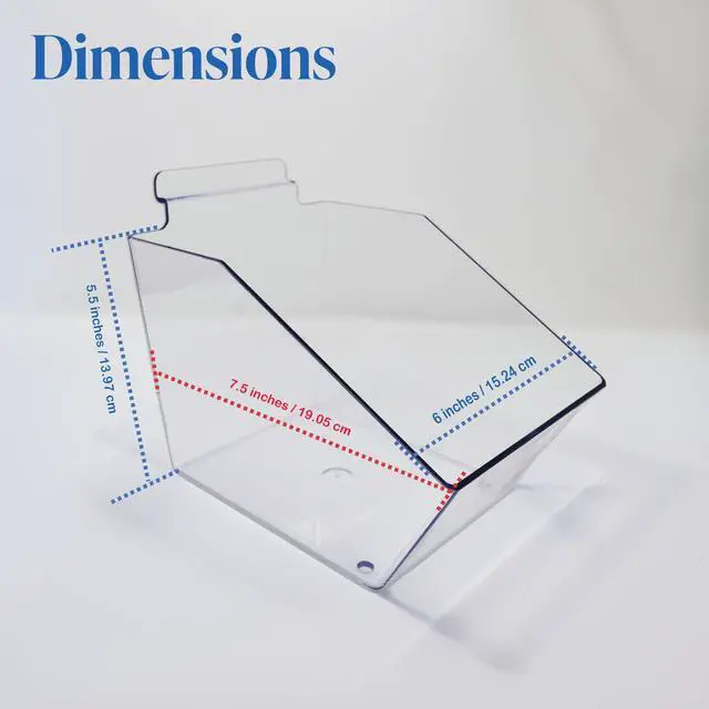 Alt view image 6 of 6 - Clear Slatwall Bins, Small Bin 6" L x 5.5" H x 7.5" D - 10 Pack