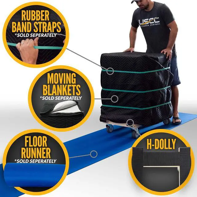 Alt view image 4 of 6 - H-Dolly Moving Dolly 18 Inch x 30 Inch - Heavy Duty Furniture Dolly with Four Rubber Swivel Casters - Rubber Tread Secures Cargo While Moving Dolly