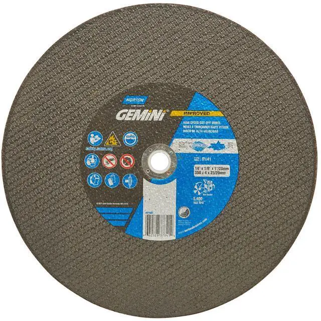 Main image of 14" X 1/8" X 1"/20MM Reinforced R Sides 5400 RPM Pack of 10-1 Each