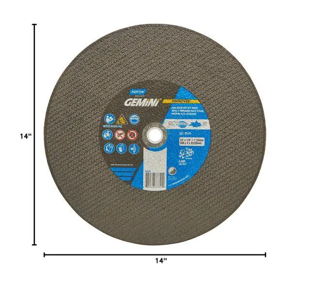 Alt view image 2 of 2 - 14" X 1/8" X 1"/20MM Reinforced R Sides 5400 RPM Pack of 10-1 Each