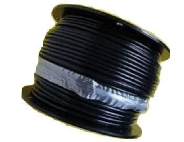 Main image of 3/16" Coated to 1/4" Diameter, 7x19 Construction, Black Vinyl Coated Cable (500 ft Reel)