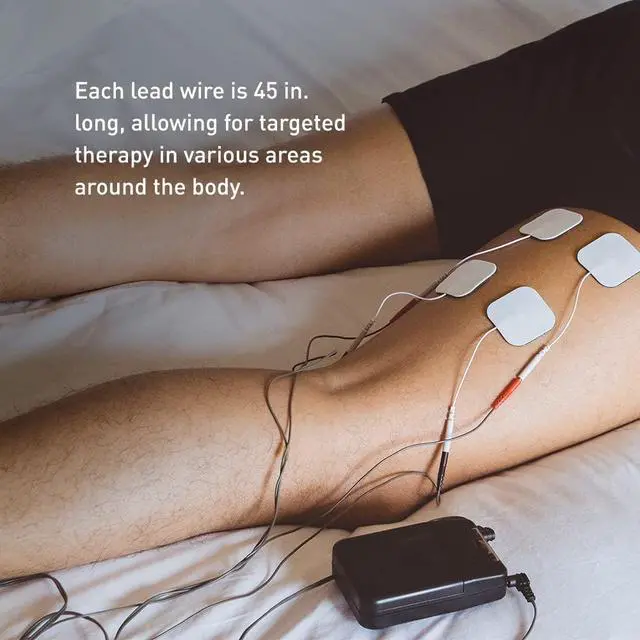 Alt view image 5 of 6 - Replacement Lead Wires, 45-in. Length, 2/Pack, 100 Pack for Use with Electrotherapy TENS Units Compatible with Electrode Lead Wires with 2 mm Plug