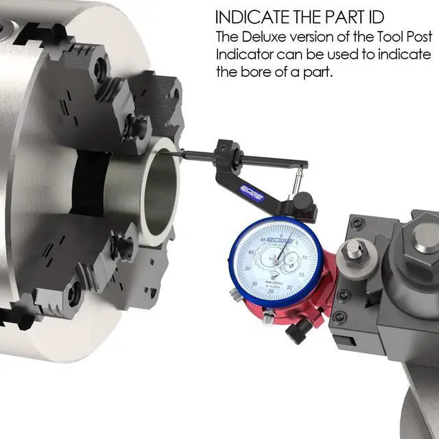 Alt view image 2 of 6 - 58-000 - Tool Post Indicator Deluxe, 3Position OD/ID/Face, 0.0005" Indicator, Hole Stylus with Micro Bearings, Mounts in Lathe with AXA BXA CXA, Padded Case