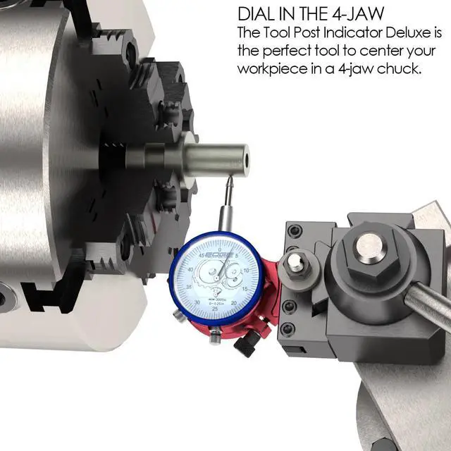Alt view image 3 of 6 - 58-000 - Tool Post Indicator Deluxe, 3Position OD/ID/Face, 0.0005" Indicator, Hole Stylus with Micro Bearings, Mounts in Lathe with AXA BXA CXA, Padded Case