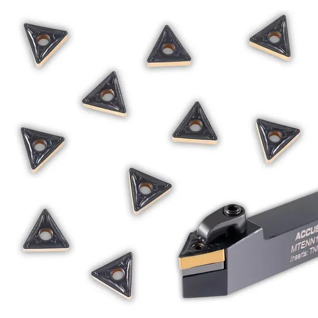 Alt view image 4 of 6 - Accusize MTENN-10-3B Facing Toolholder Kit, 5/8 in Shank | Includes 10 TNMG332 CVD Coated Carbide Inserts, 4-1/2 in OAL, Negative Rake, 30 Deg End Angle, 2313-5014INS