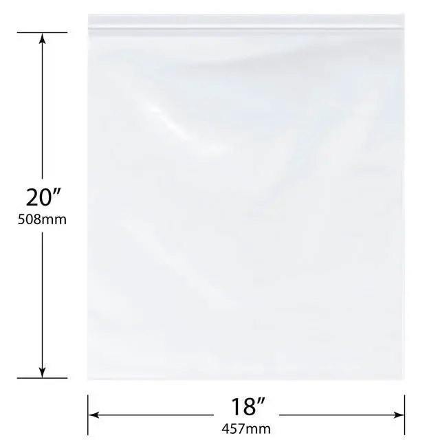 Alt view image 2 of 2 - 18" x 20" (Pack of 200), 4 Mil Heavy Duty Zipper Reclosable Plastic Bags