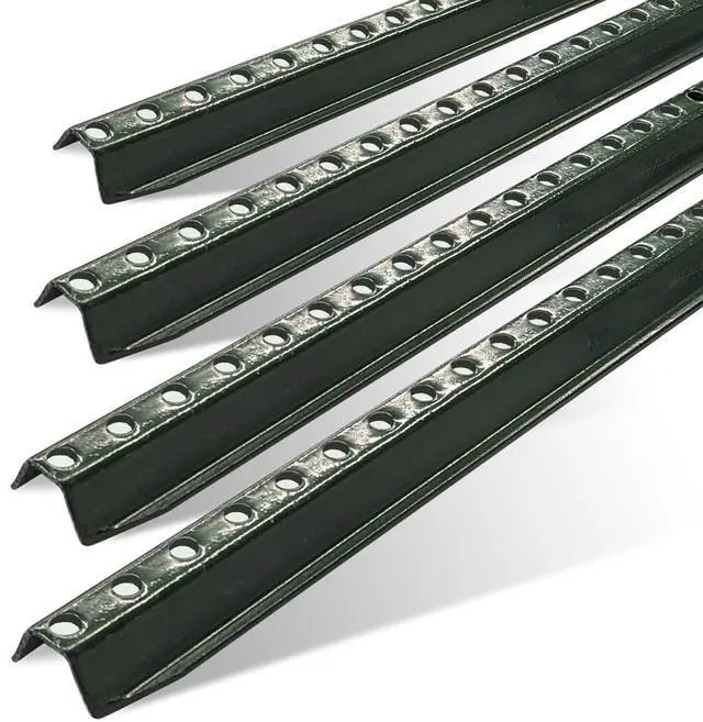 Main image of U Channel Sign Post, 7 Feet Tall 1.12 LBS Steel per Foot, Medium Weight Slim Post, Baked on Green Enamel, (4 Pack)