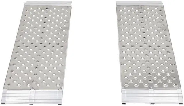 Alt view image 4 of 6 - Aluminum Dual Runner Shed Ramps with Punch Plate Surface (36" x 12")