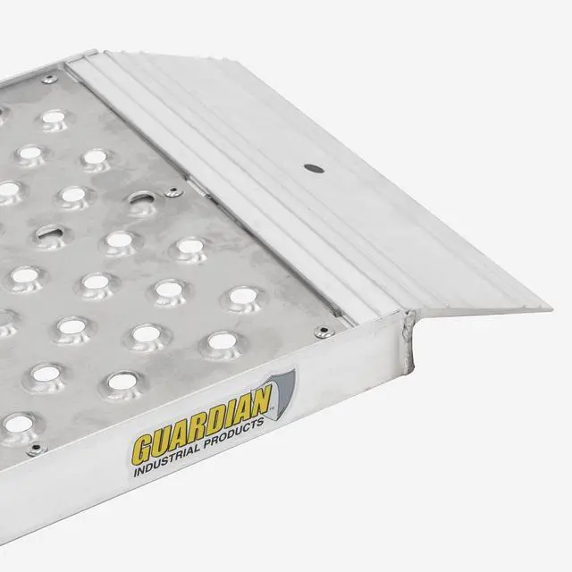 Alt view image 5 of 6 - Aluminum Dual Runner Shed Ramps with Punch Plate Surface (36" x 12")