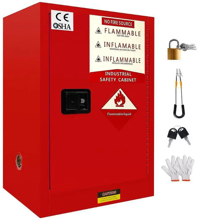 Main image of 40 GAL Flammable Storage Cabinet 25'' x 35'' x 20'', Fire Cabinets, Flammable Liquid Storage Cabinet with Adjustable Shelf for Industrial and Home Use (40 GAL, 20" x 25" x 35")