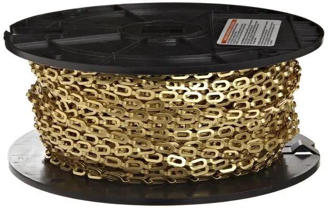 Alt view image 2 of 2 - 0723817 Brass Plumbers Chain on Reel, Bright, 1/0 Trade, 0.02" Diameter, 200' Length, 35 lbs Load Capacity
