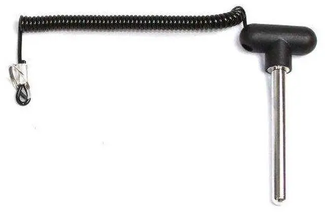 Main image of Life Fitness Weight Stack Pin - 7/16" Dia | 4" Locking Space MAGNETIC Universal Weight Stack (aftermarket) Replacement SELECTOR KEY for OEM # 7353001| BLACK T Handle Knob w/ Lanyard