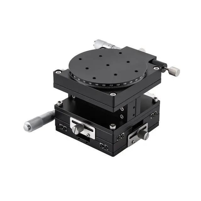 Alt view image 4 of 6 - XYZR 4 Axis 90mmx90mm Manual Linear Positioning Stage Bearing Tuning Platform Sliding Table for Precision Inspection & Equipment Positioning