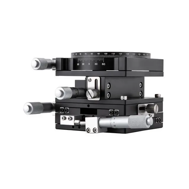 Alt view image 5 of 6 - XYZR 4 Axis 90mmx90mm Manual Linear Positioning Stage Bearing Tuning Platform Sliding Table for Precision Inspection & Equipment Positioning