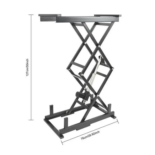 Alt view image 5 of 6 - Electric Scissor Lift Table, 180 Lbs Capacity Lift Table with 10.43-43.31 Inch Adjustable Height Hydraulic Lift Table with Remote and Manual Control for Material Handling Workshops and Garages