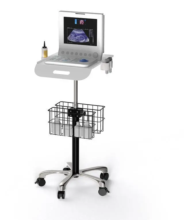 Main image of Medical Mobile Trolley Cart with Wheels - Stainless Steel Rolling Medical Cart for Laptop Scanner Ultrasound EKG with 16"× 16.5" Large Tabletop - Mobile Trolley for Dental Offices, Hospitals, Labs