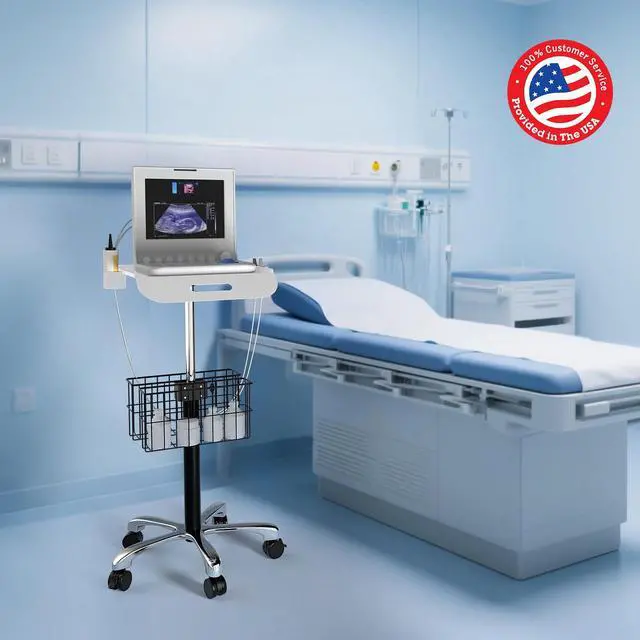 Alt view image 2 of 6 - Medical Mobile Trolley Cart with Wheels - Stainless Steel Rolling Medical Cart for Laptop Scanner Ultrasound EKG with 16"× 16.5" Large Tabletop - Mobile Trolley for Dental Offices, Hospitals, Labs