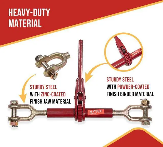 Alt view image 2 of 6 - (2 Pack) Ratchet Speciality Binder, Jaw-Jaw 10" Barrel, 13,000 lbs WLL