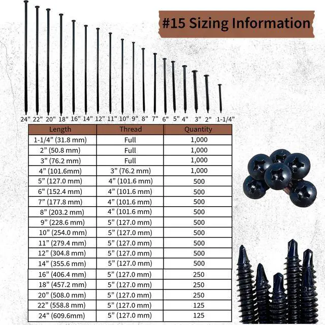 Alt view image 3 of 4 - ERS #15 8" (500pc) FM Approved Commercial Roofing Fasteners, Self Tapping into Metal and Wood Roofing Decks, EPDM, Insulation, and TPO. Essential Roofing Fasteners are Ideal for All Roofing Jobs