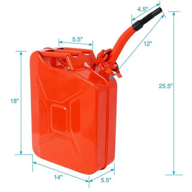Alt view image 2 of 6 - 5.3 Gallon Metal Container with Spout and Handle, Red,2 Pack