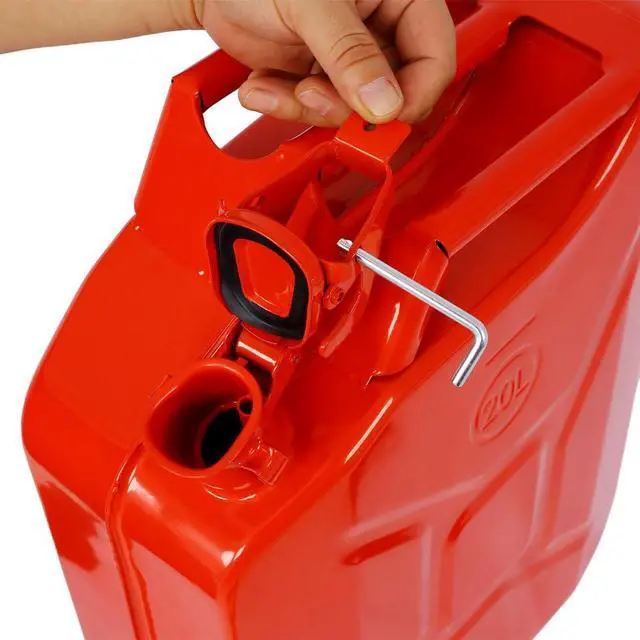 Alt view image 4 of 6 - 5.3 Gallon Metal Container with Spout and Handle, Red,2 Pack