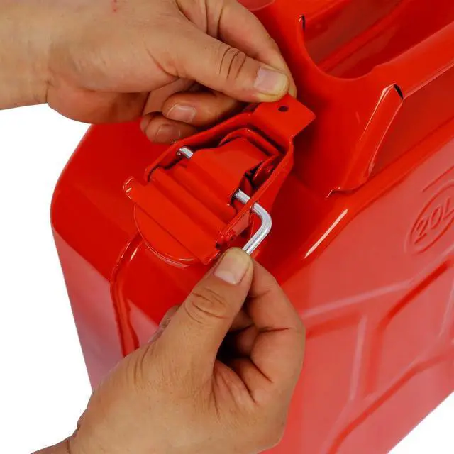 Alt view image 6 of 6 - 5.3 Gallon Metal Container with Spout and Handle, Red,2 Pack