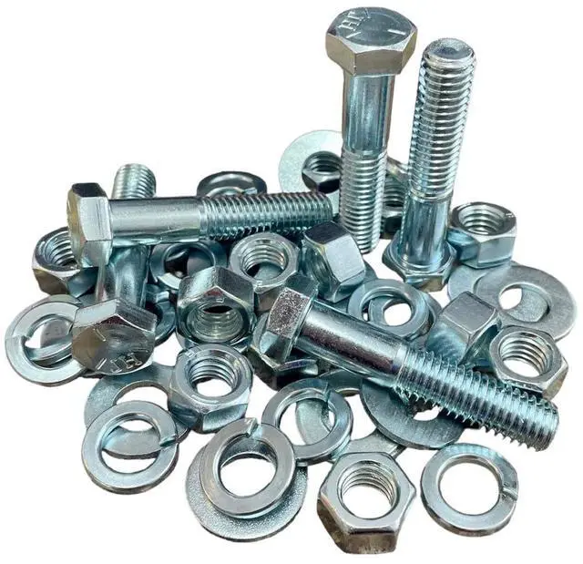 Main image of 2,510 Piece Grade 5 Coarse Thread Bolts Hex Bolts, Hex Nuts, Lock Washer & Flat Washer Assortment Kit Fasteners Only