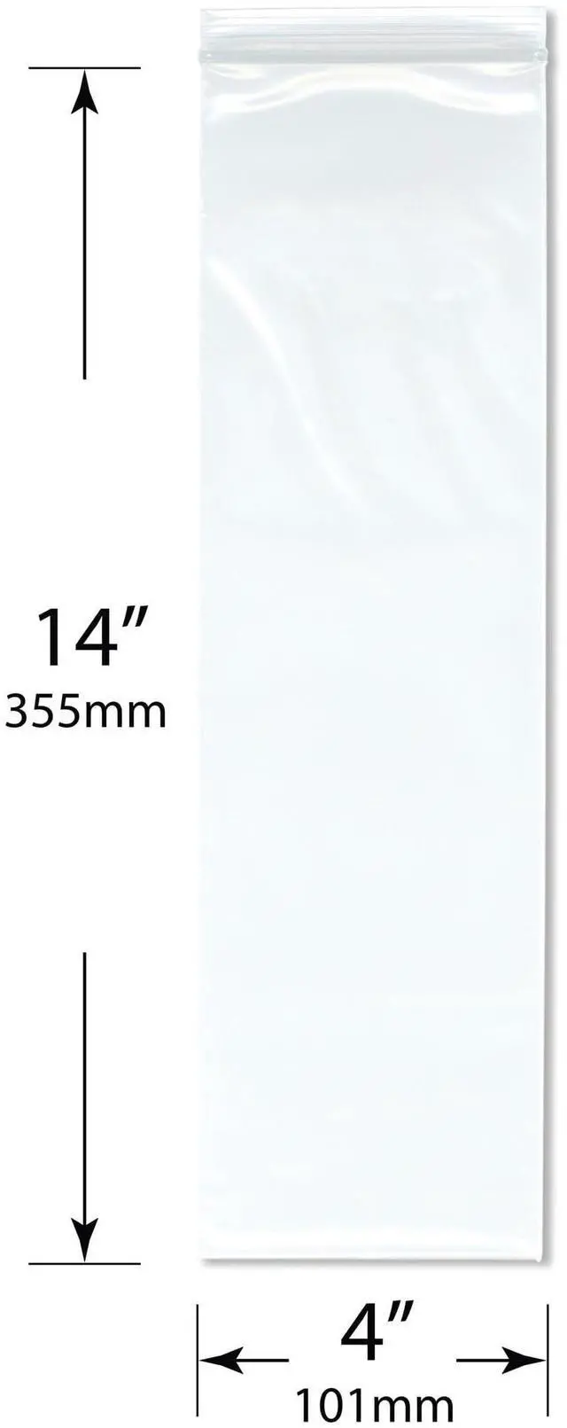 Alt view image 2 of 3 - 4" x 14" (Case of 1,000), 4 Mil Heavy Duty Zipper Reclosable Plastic Bags