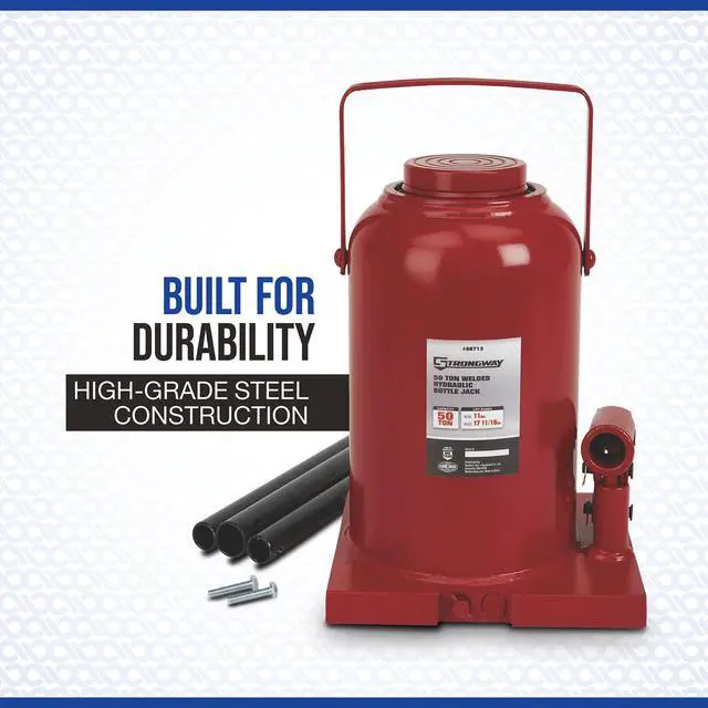 Alt view image 2 of 6 - 50-Ton Hydraulic Bottle Jack with Welded Base