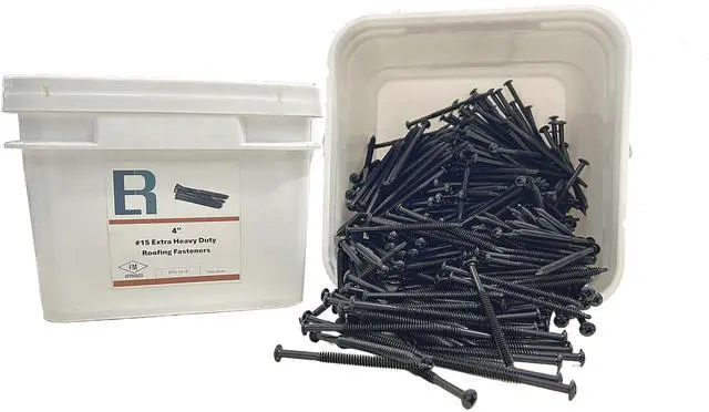 Main image of ERS #15 4" (1000pc) FM Approved Commercial Roofing Fasteners, Self Tapping into Metal and Wood Roofing Decks, EPDM, Insulation, and TPO. Essential Roofing Fasteners are Ideal for all Roofing Jobs