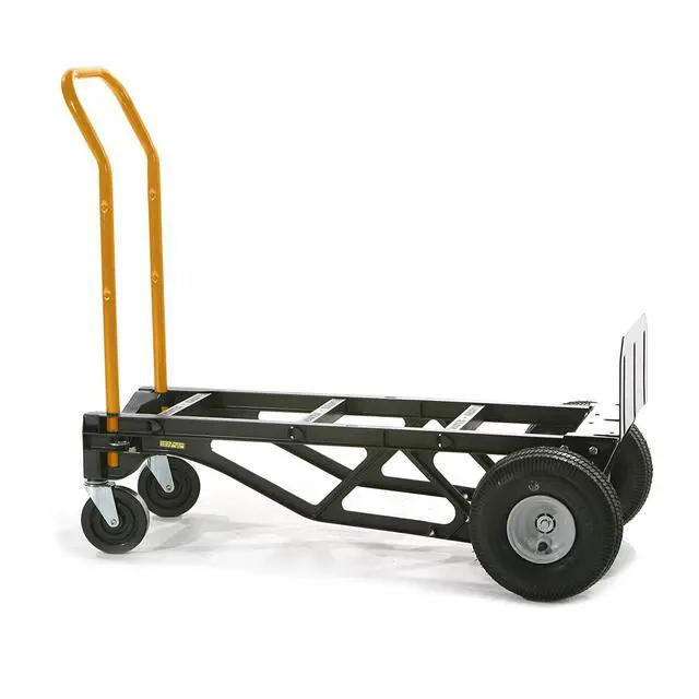 Alt view image 2 of 6 - Trucks PGDYK1635PKD 700 Pound Capacity Glass Filled Nylon Frame Convertible Hand Truck Cart and Dolly with 10 Inch Pneumatic Wheels, Black