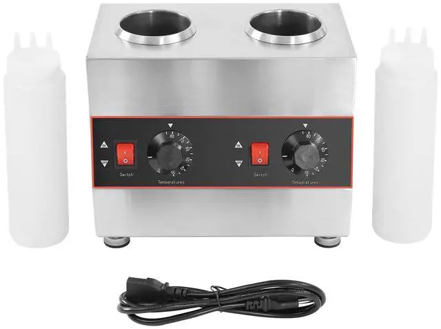 Main image of Electric Cheese Sauce Warmer 2 Bottles Commercial Sauce Warmer 110V Chocolate Sauce Warmer Toppings Bottle Warmer Adjustable Temperature