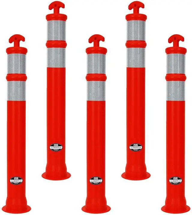 Main image of (Pack of 5) RK DPOST2T Polyethylene Portable Delineator Post Replacement, 42" Height (Post Only, Orange)