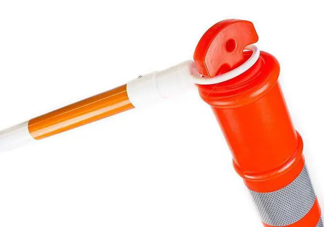 Alt view image 3 of 4 - (Pack of 5) RK DPOST2T Polyethylene Portable Delineator Post Replacement, 42" Height (Post Only, Orange)