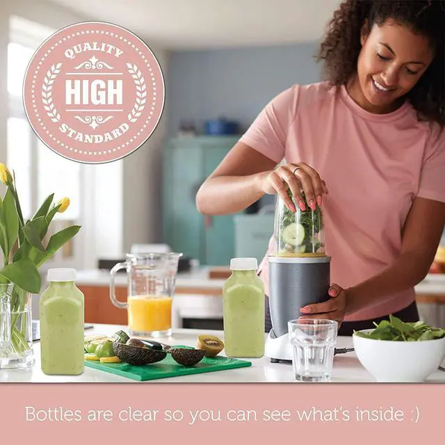 Alt view image 5 of 6 - Disposable Plastic Juice Bottles-16 Oz with Lids | 160 Pack | for Water, Orange Apple Lemon Juicing, Smoothies, Milk, Reusable, BPA Free, Tamper-Proof Caps, Catering, Takeout