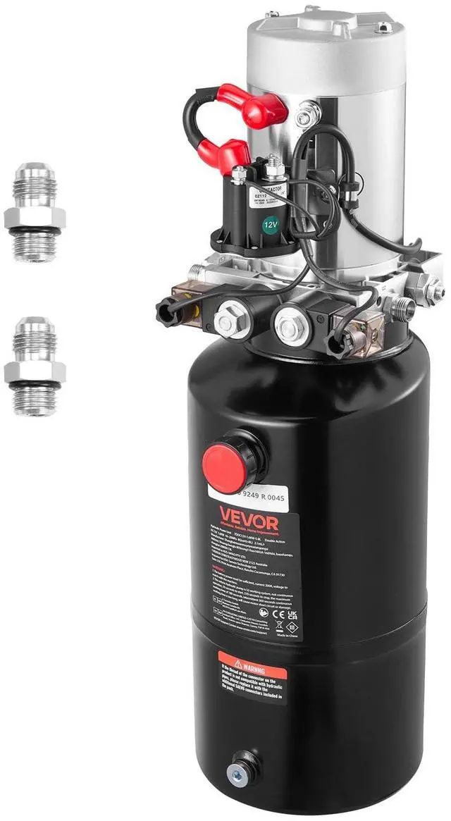 Main image of 8 Quart Hydraulic Power Unit, Double Acting Dump Trailer Pump, 3200 PSI Max Relief Pressure & 0.91 GPM Flow Rate, DC 12V Hydraulic Pump with Metal Reservoir for Dump Trailer Car Lifting