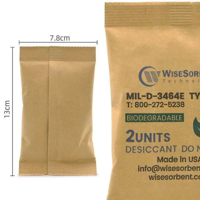 Alt view image 2 of 6 - Kraft Clay Desiccants Packs for Safe, 66 Gram 180 Pack Dehumidifier for Gun Safe, Military Grade Moisture Absorbers, Conforms to MIL-D-3464E Type I & II Absorbents