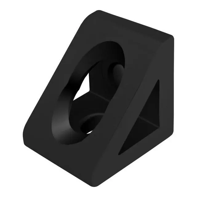 Alt view image 2 of 6 - 8020, 4132, 10 Series, 2 Hole Aluminum Inside Corner Gusset L Bracket for Extruded Aluminum Extrusion Heavy Duty Angle Bracket (Black Anodize, 25)