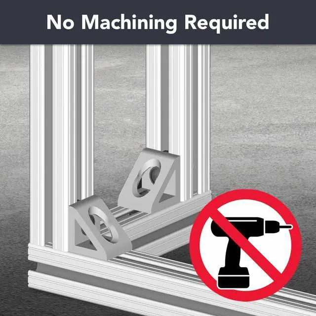 Alt view image 5 of 6 - 8020, 4132, 10 Series, 2 Hole Aluminum Inside Corner Gusset L Bracket for Extruded Aluminum Extrusion Heavy Duty Angle Bracket (Black Anodize, 25)