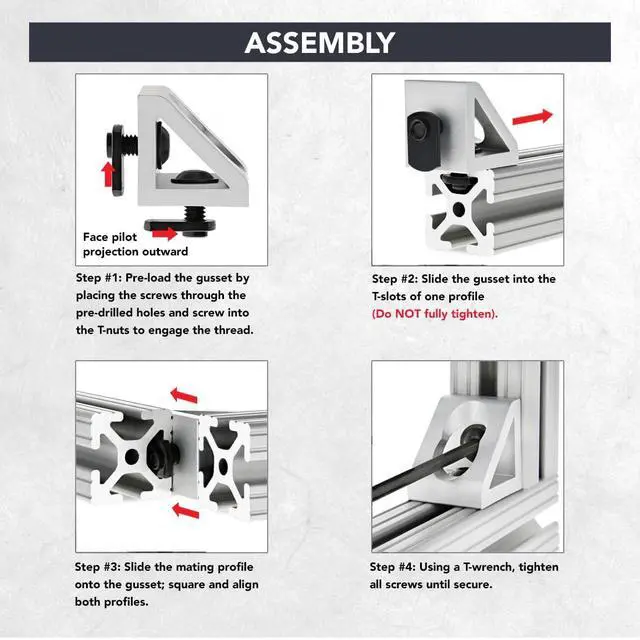 Alt view image 6 of 6 - 8020, 4132, 10 Series, 2 Hole Aluminum Inside Corner Gusset L Bracket for Extruded Aluminum Extrusion Heavy Duty Angle Bracket (Black Anodize, 25)