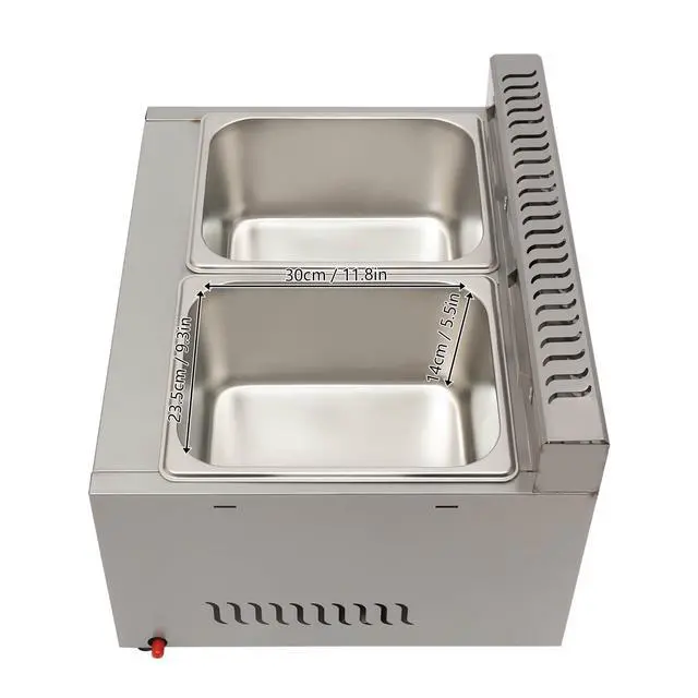 Alt view image 6 of 6 - Propane LPG Gas Deep Fryer 2 Burners Commercial Countertop Deep Gas Fryer Natural Gas Food Warmer Stainless Steel 6L ×2 for French Fries Restaurant Home Kitchen, without Baskets (US Stock)
