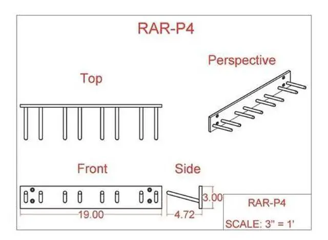 Alt view image 4 of 4 - X-Ray Apron Rack (Wall Mount) - 8 Pegs, for 4 Lead Aprons