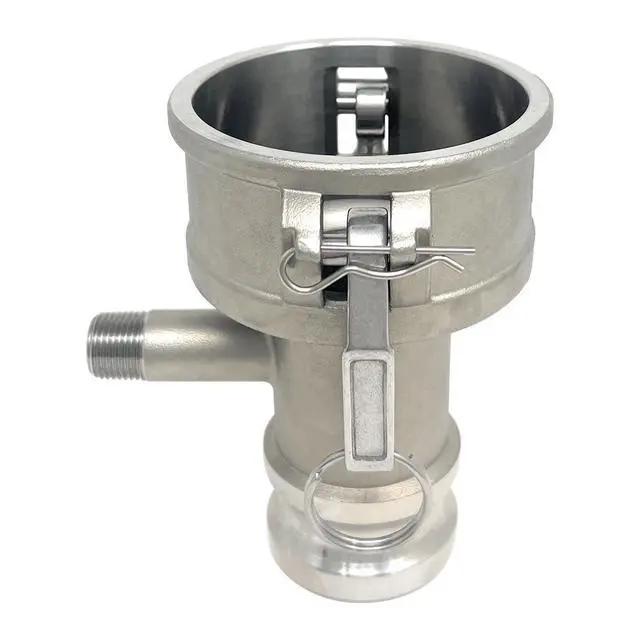 Alt view image 4 of 6 - Camlock Fitting, Type DA with 1/2" Pipe Tap, Stainless Steel, 3" Female Camlock Coupler x 2" Male Camlock Adapter, (CAM-3020-DAPT05-SS)