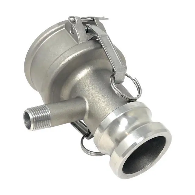 Alt view image 6 of 6 - Camlock Fitting, Type DA with 1/2" Pipe Tap, Stainless Steel, 3" Female Camlock Coupler x 2" Male Camlock Adapter, (CAM-3020-DAPT05-SS)