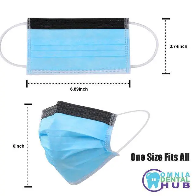 Alt view image 6 of 6 - 2000PCs Tigris Antifog Foam Blue Face Mask by Omnia ONE | 3Ply Level-3 Mask Breathable Individually Packed Indoor & Outdoor Use