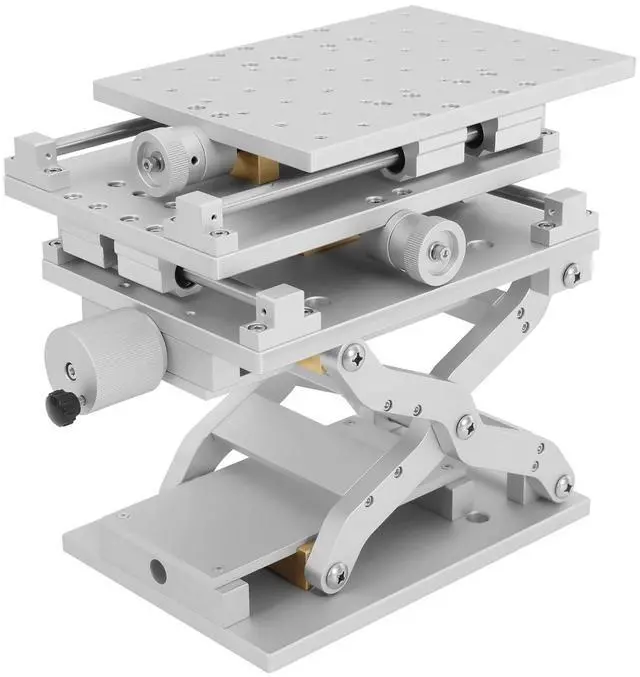 Main image of XYZ 3 Axis Moving Workbench, 3D Positioning Moving Table Laser Marking Engraving Machine 8.26 x 5.90in Portable XYZ Axis Lifting Marking Platform for Optical Experiment (210x150mm)